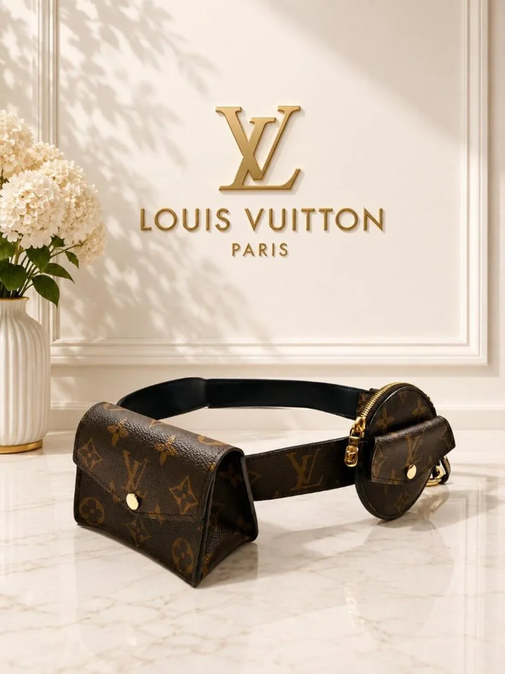 Authentic Louis Vuitton Monogram Multi-Pocket Utility Belt Bag
